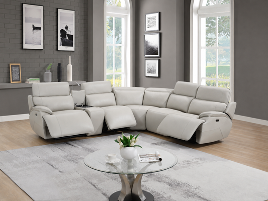 Escala Faux Leather Power Reclining Sectional Sofa
