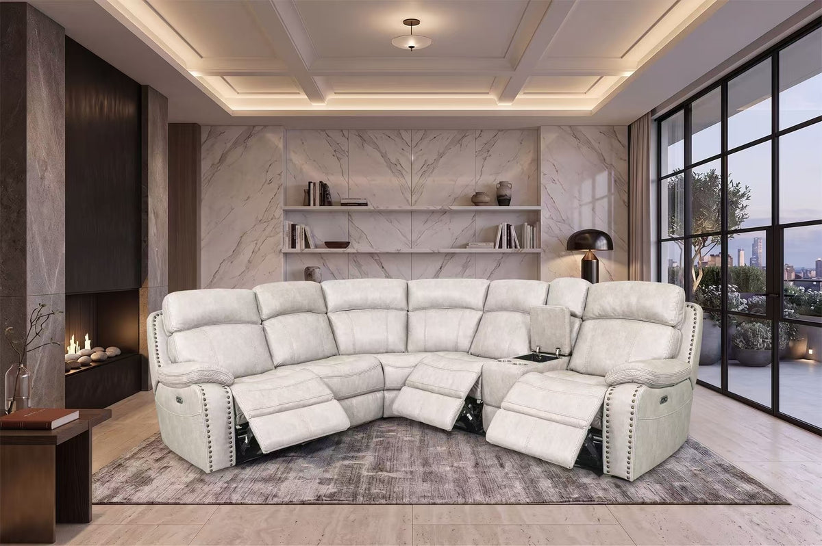 Boomfield Faux Leather Reclining Sectional Sofa