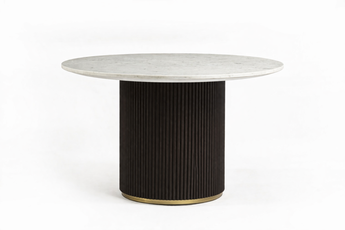 Marble Dining Table – Espresso (Style 2)