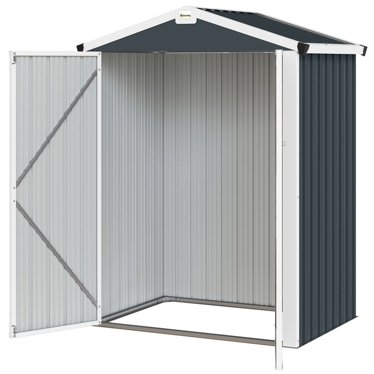 4.5' x 3' Outdoor Storage Shed with Double Doors, Metal Garden Shed for Backyard Patio
