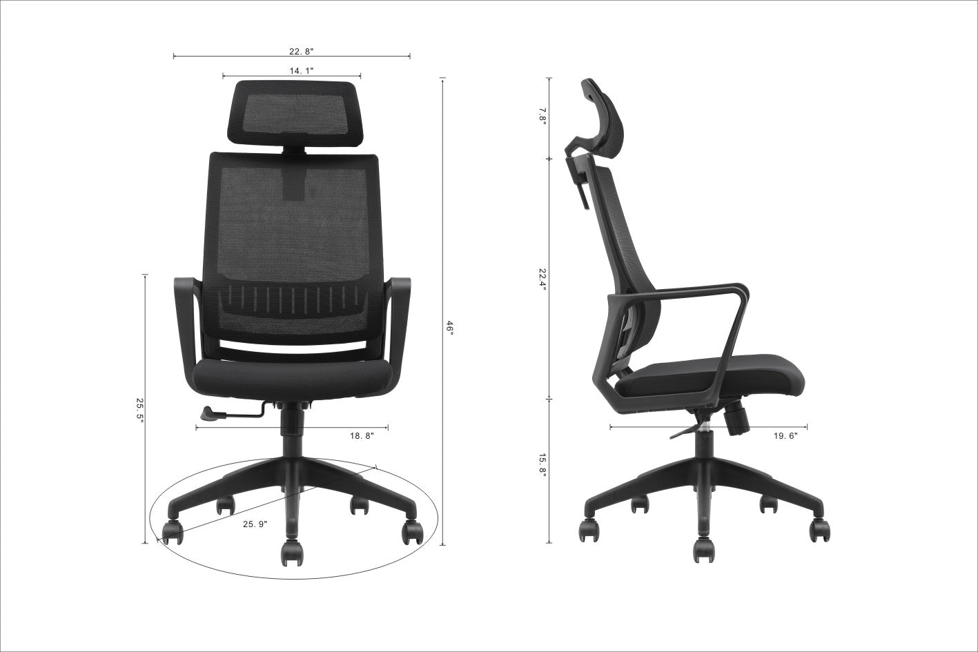 Ergonomic Black Mesh Office Chair with Lumbar Support and Adjustable Features