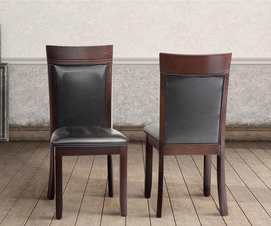 Nellie Faux Leather Dining Chairs, Set of 2 – Espresso