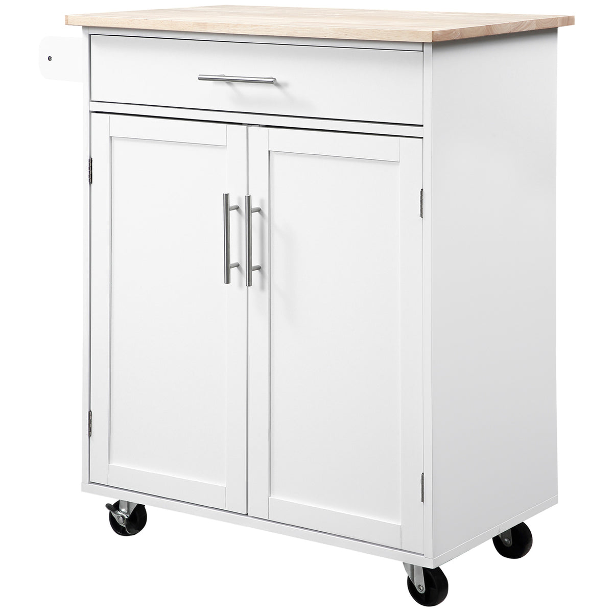 Rolling Kitchen Island Cart with Wood Top – 33"W x 36"H