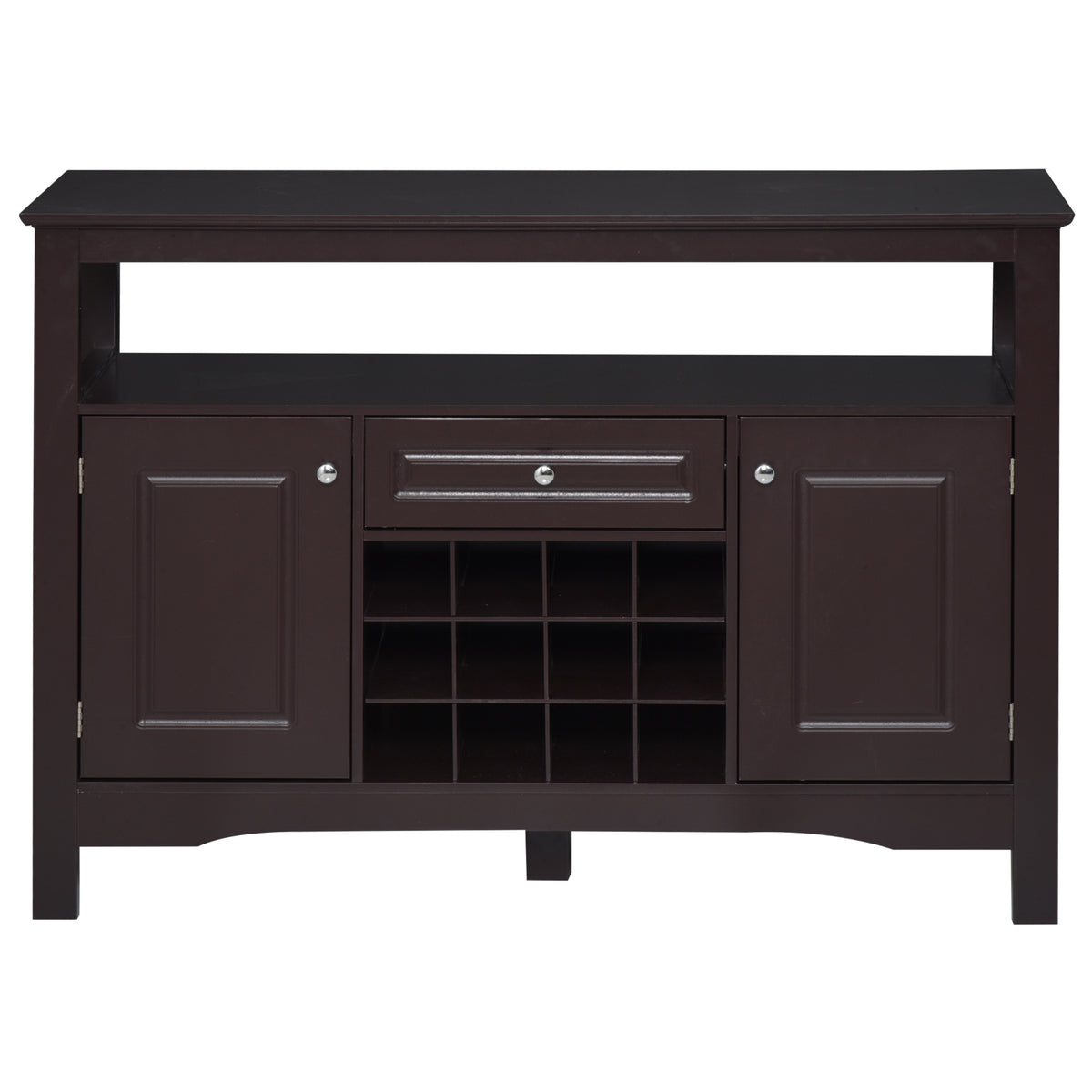 Buffet Bar Cabinet with Drawer and 12-Bottle Wine Rack – 46"W x 33"H