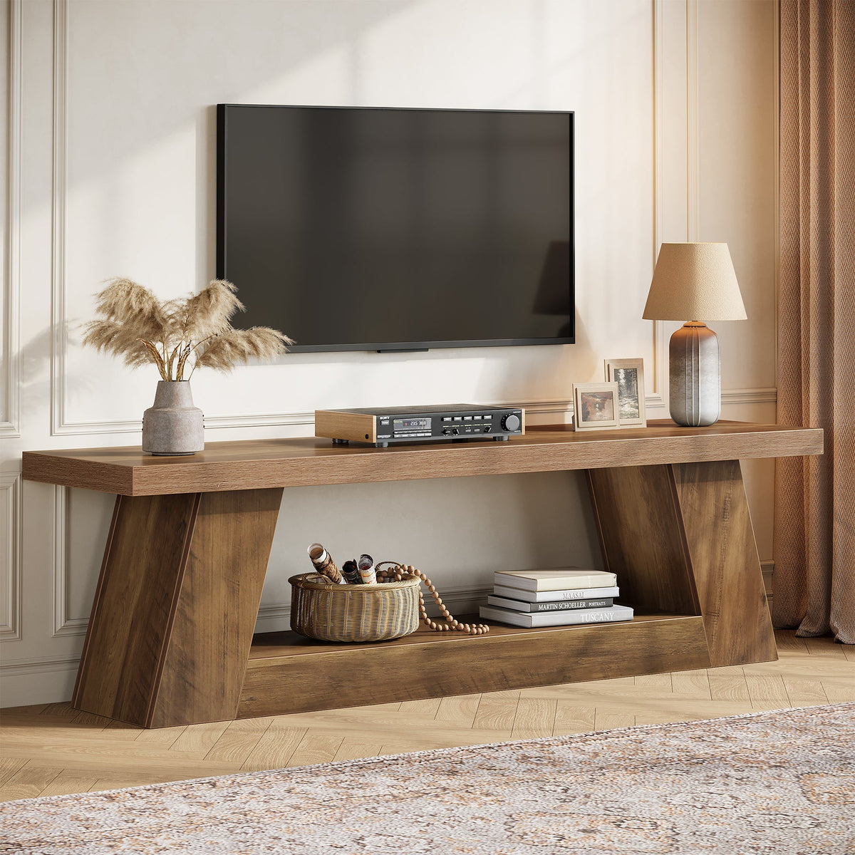 63" TV Stand for UP to 75" TVs, Media TV Console with Storage Shelves
