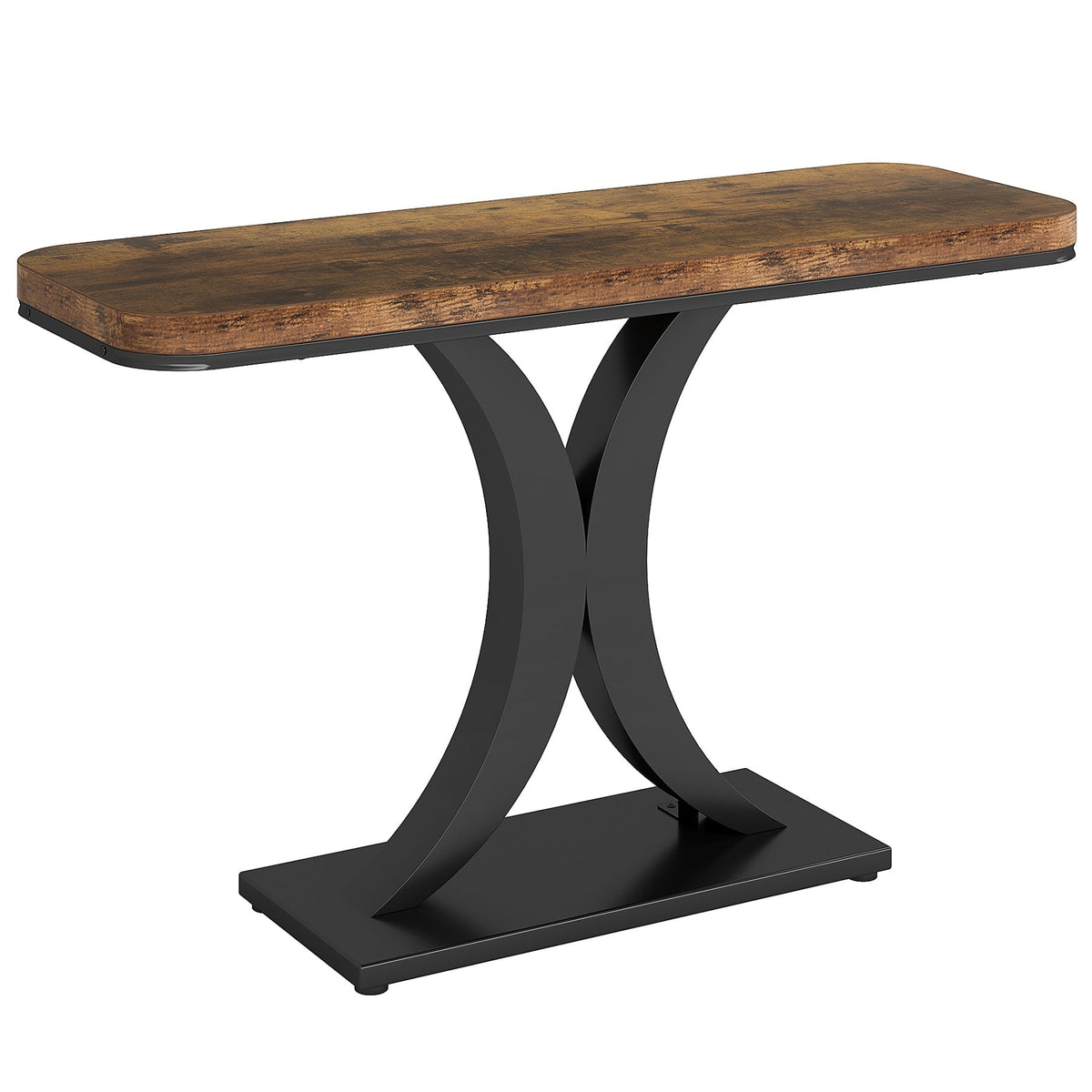 40" Console Table, Narrow Entryway Foyer Table with Geometric Base