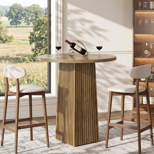 Round Bar Table, 31.5" Pub Table Dining Table for Dining Room, Kitchen