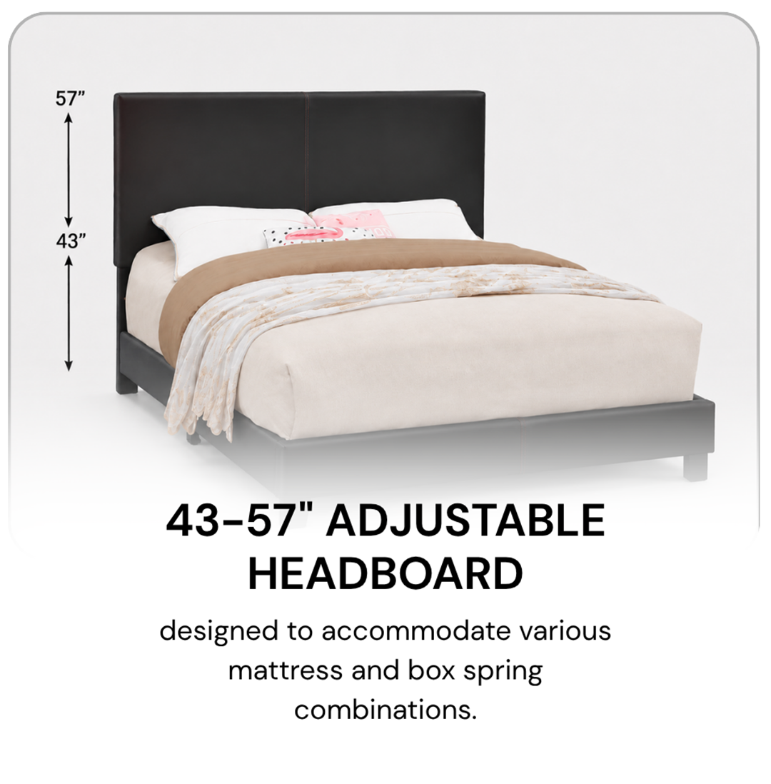 Titus T2110 Modern Platform Bed Adjustable Headboard