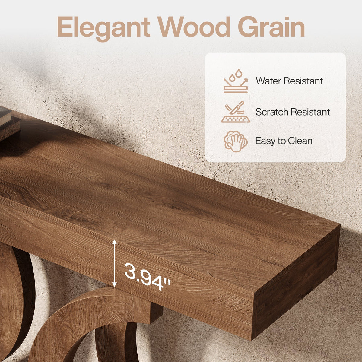 43.3" Console Table, Unique Sofa Table Behind The Couch with Curved Legs