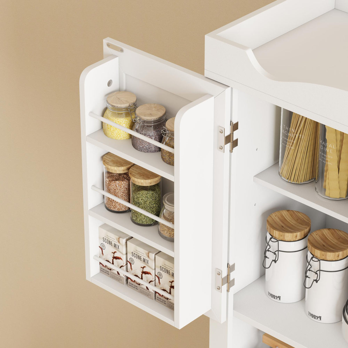 Kitchen Pantry Cabinet with 12 Door Shelves – 30"W x 73"H