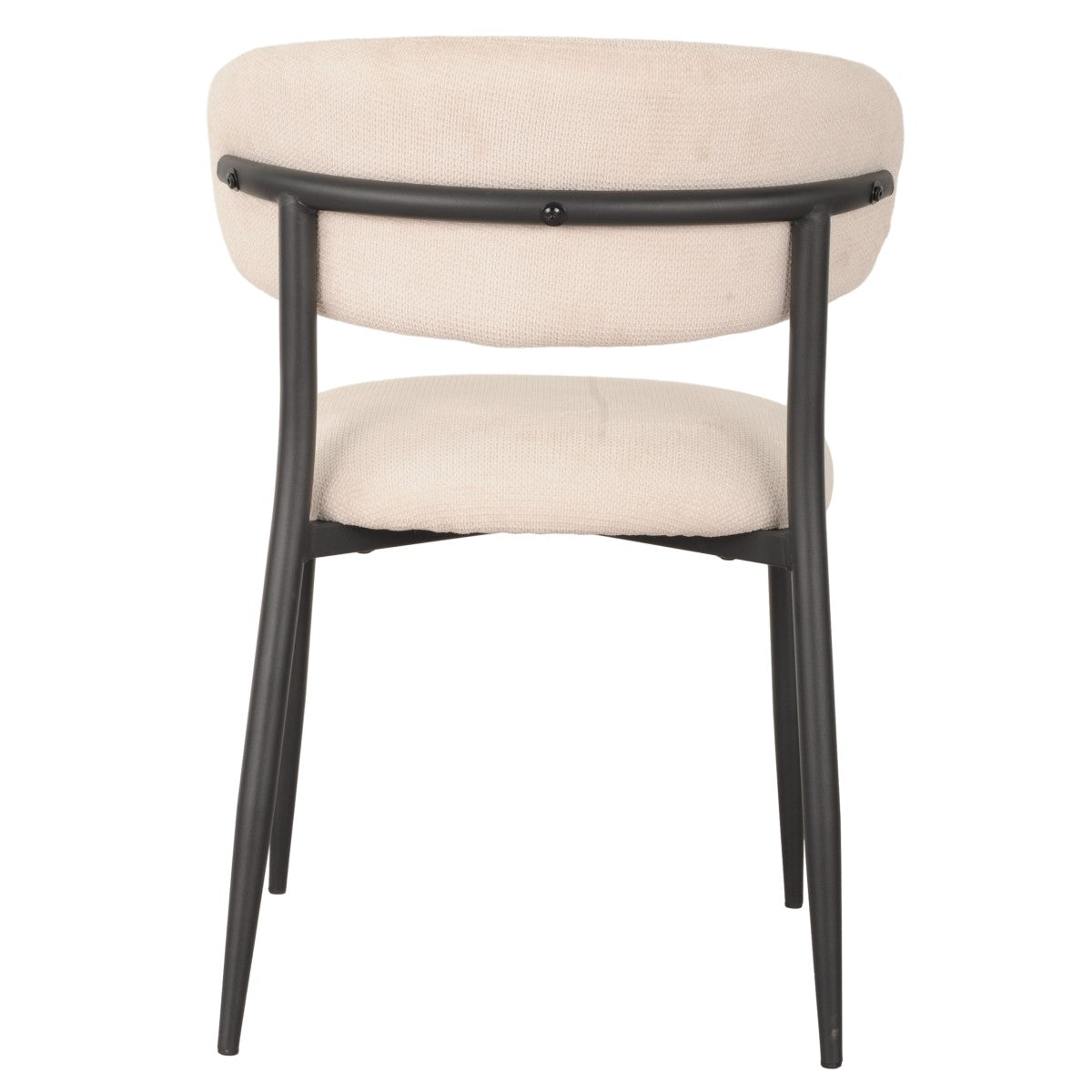 Modern Gianna Beige Fabric Dining Chairs Set of 2 with Metal Legs