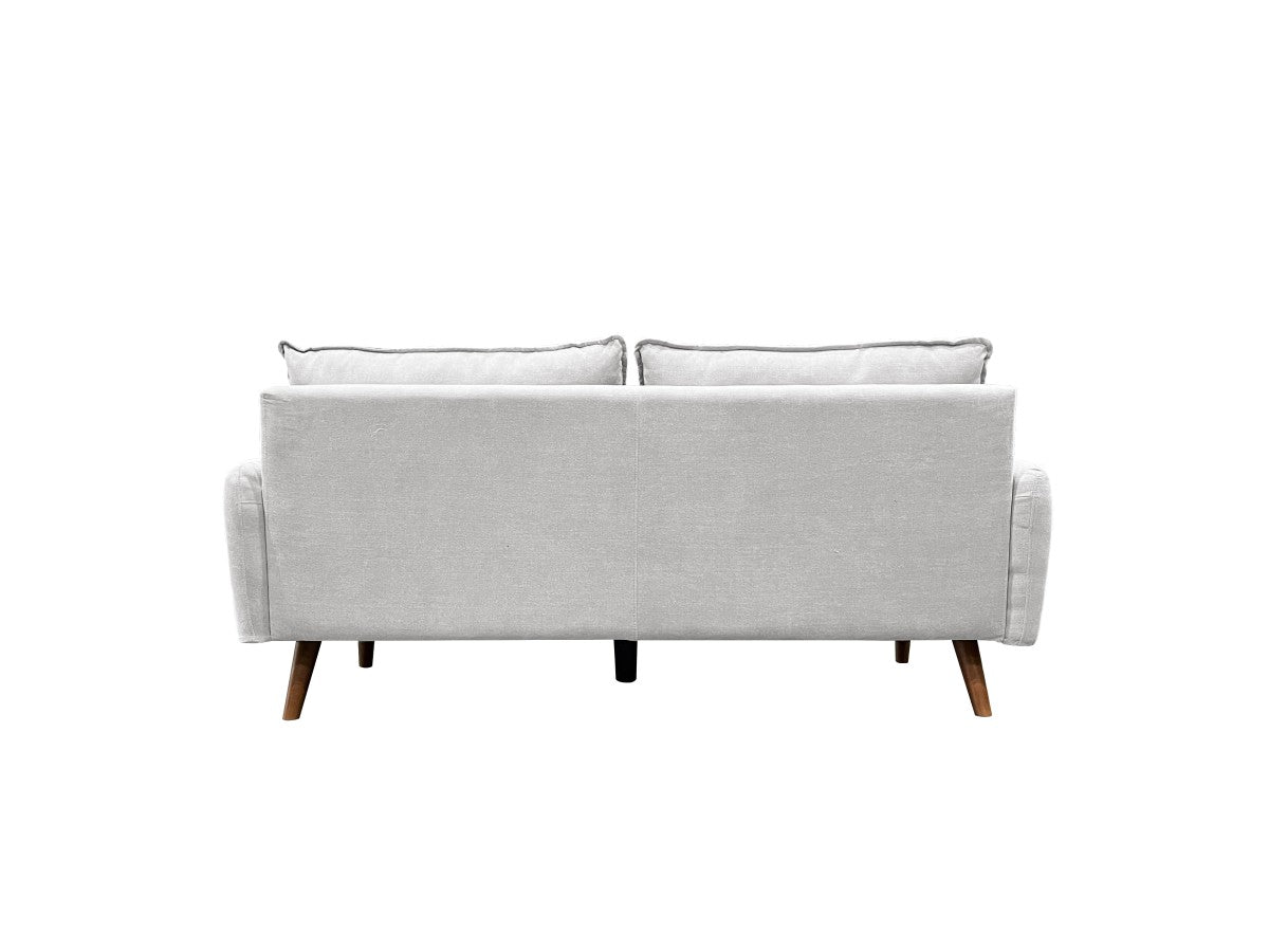 Ellison Contemporary 3-Seater Sofa - Light Grey Polyester Fabric Upholstery