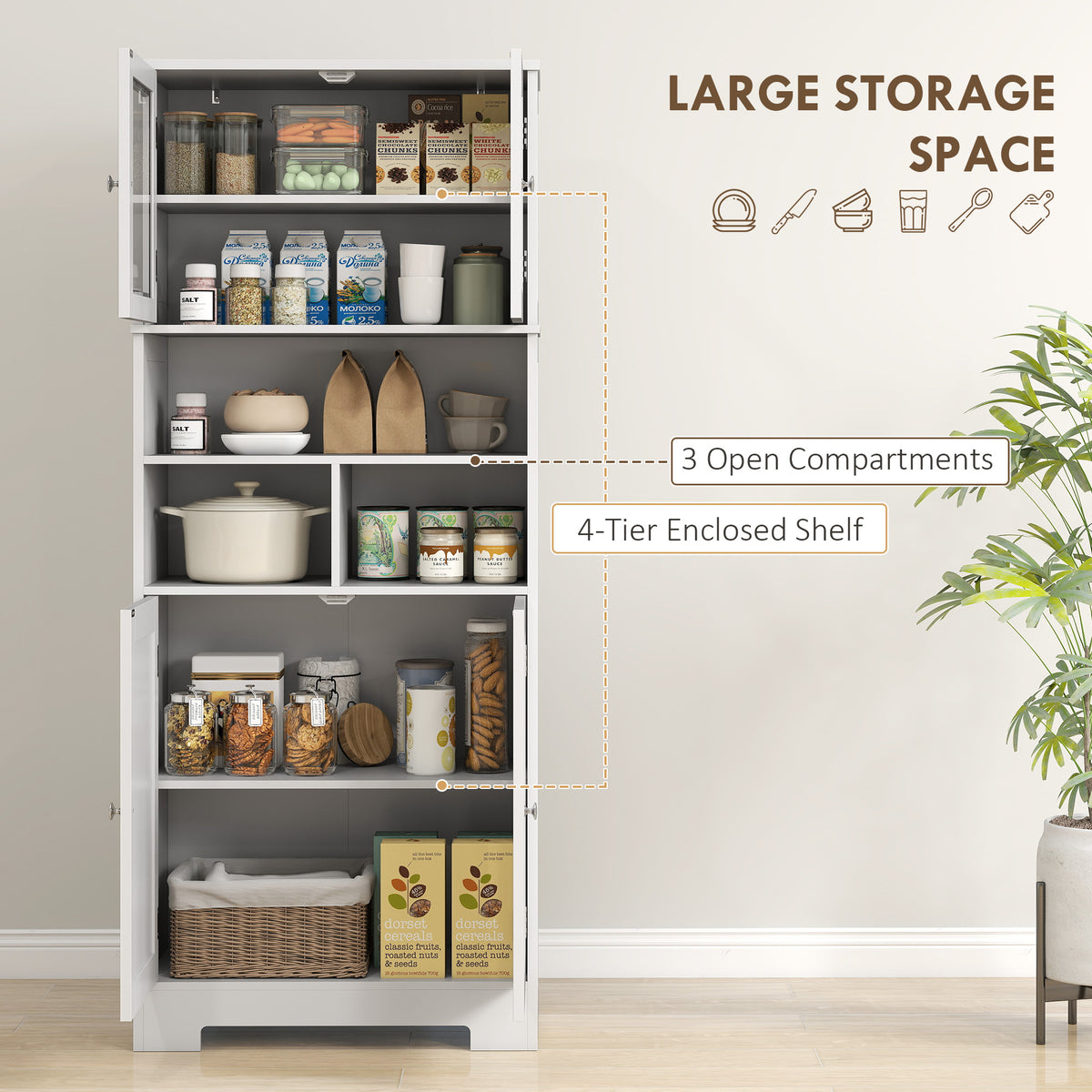 Kitchen Pantry with Glass Doors – 24"W x 57"H