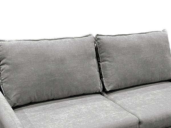 Ellison Modern 3-Seater Dark Grey Sofa | Durable Polyester Fabric & Splayed Legs