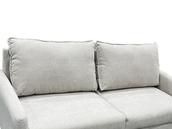 Modern Elegant Beige 3-Seater Sofa, Slim Arms, Splayed Legs