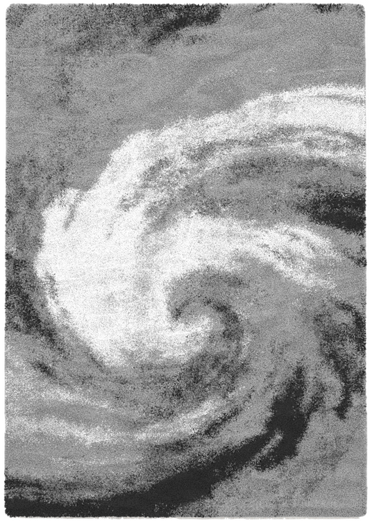 Modern Geometric Area Rug - Durable Grey-White Design