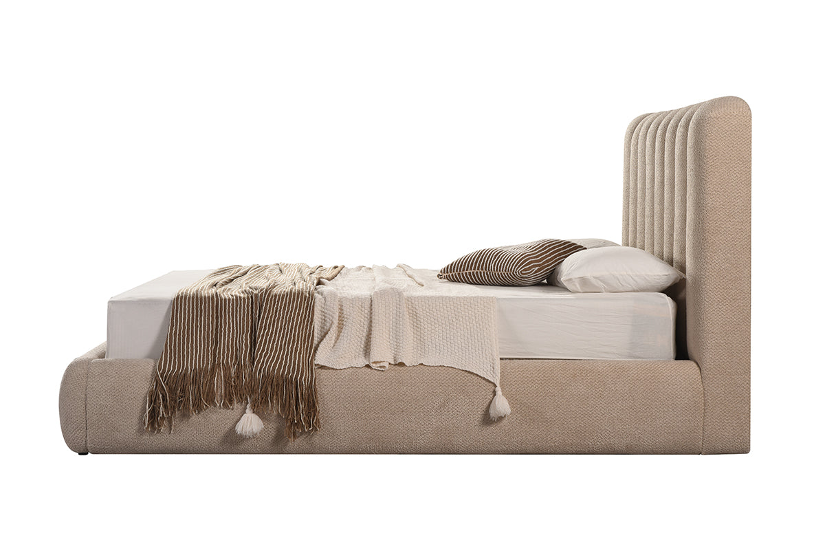 KING LIFT BED FRAME - TAUPE