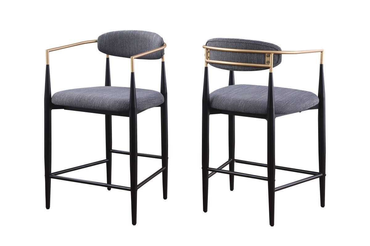 Curved Counter Stool, Set of 2 – Grey
