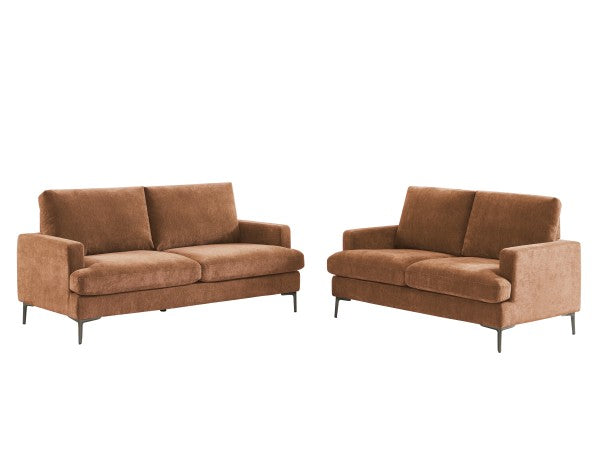 Brassex Terracotta Three-Seater Sofa