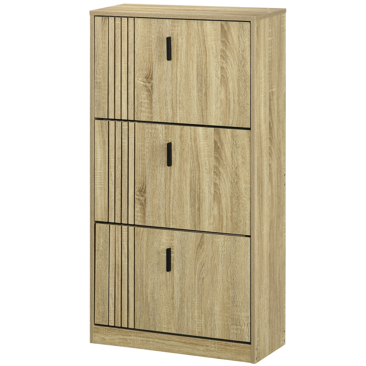 Shoe Cabinet with 3 Flip Drawers for 18 Pairs – 25"W x 46"H