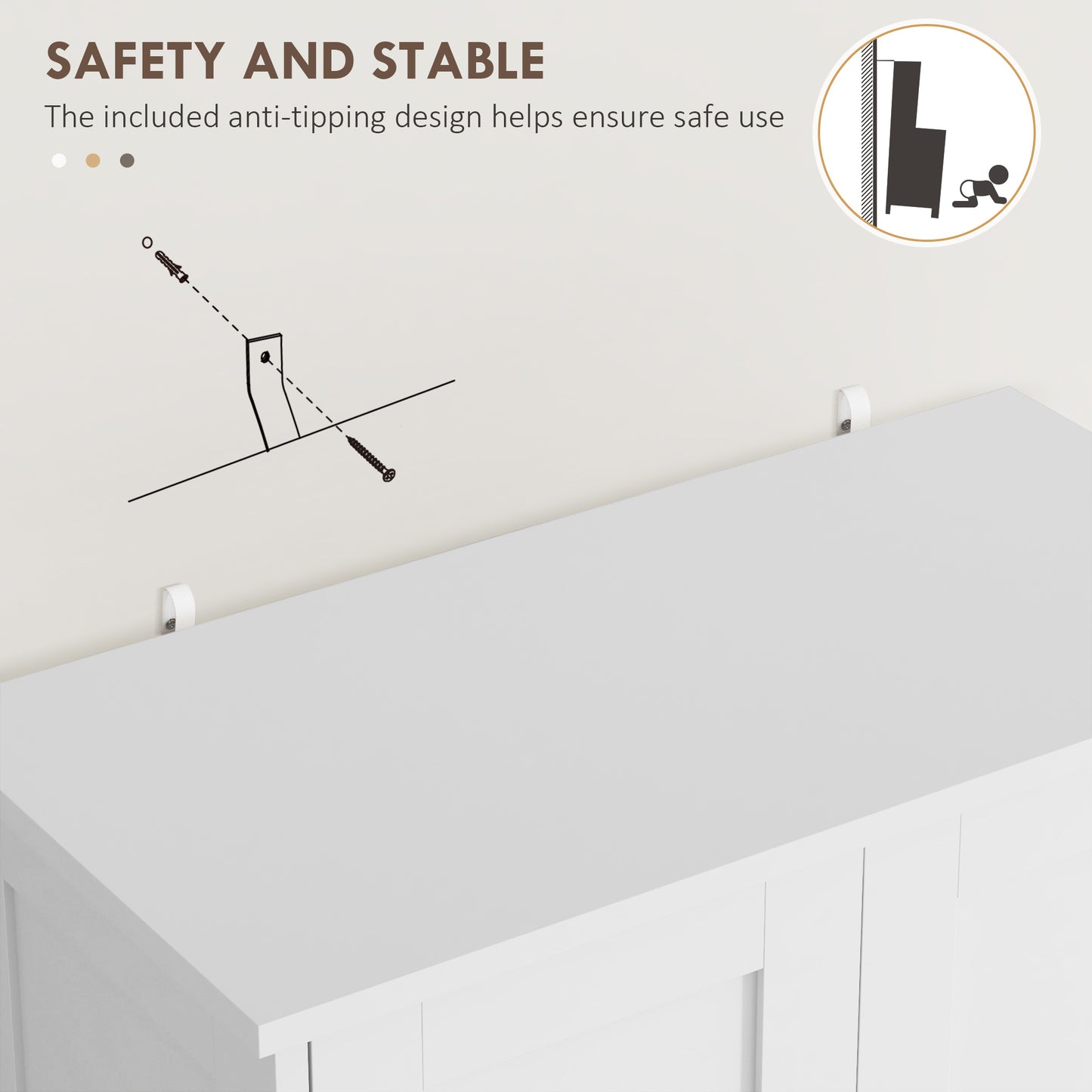HOMCOM Modern Kitchen Cabinet 4‑Door With Drawer, Adjustable Shelf White