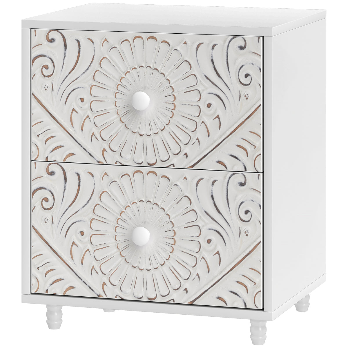 Mid-Century 2-Drawer Nightstand – 18"W x 21"H