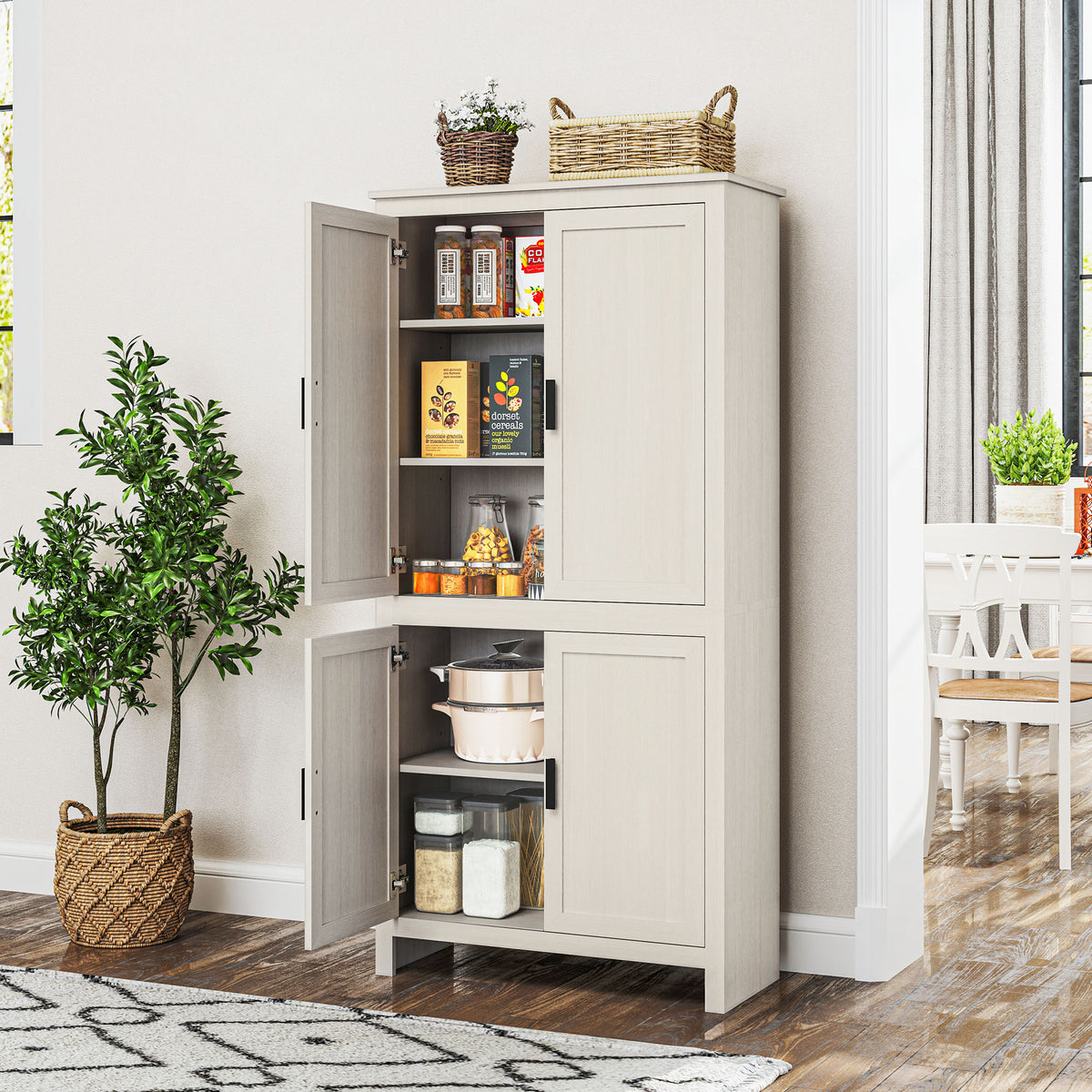 Kitchen Pantry Cabinet with 4 Doors – 31"W x 64"H