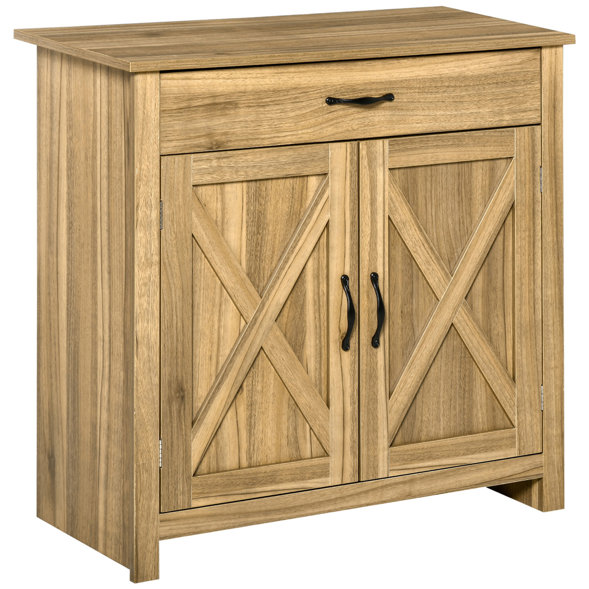 Farmhouse Sideboard Buffet Cabinet with Barn Doors – 32"W x 32"H, Natural