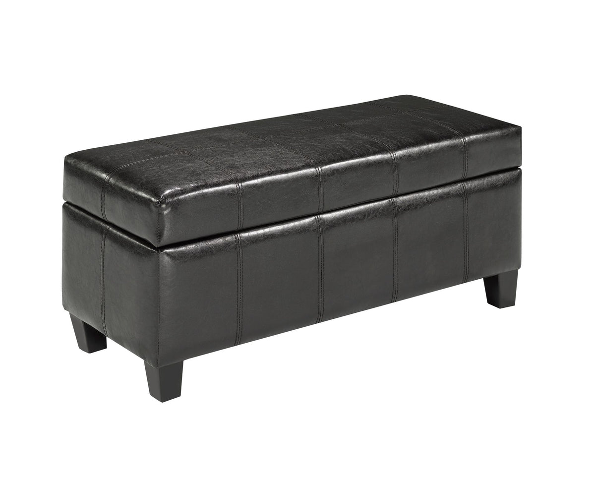 Tufted Storage Ottoman – Black