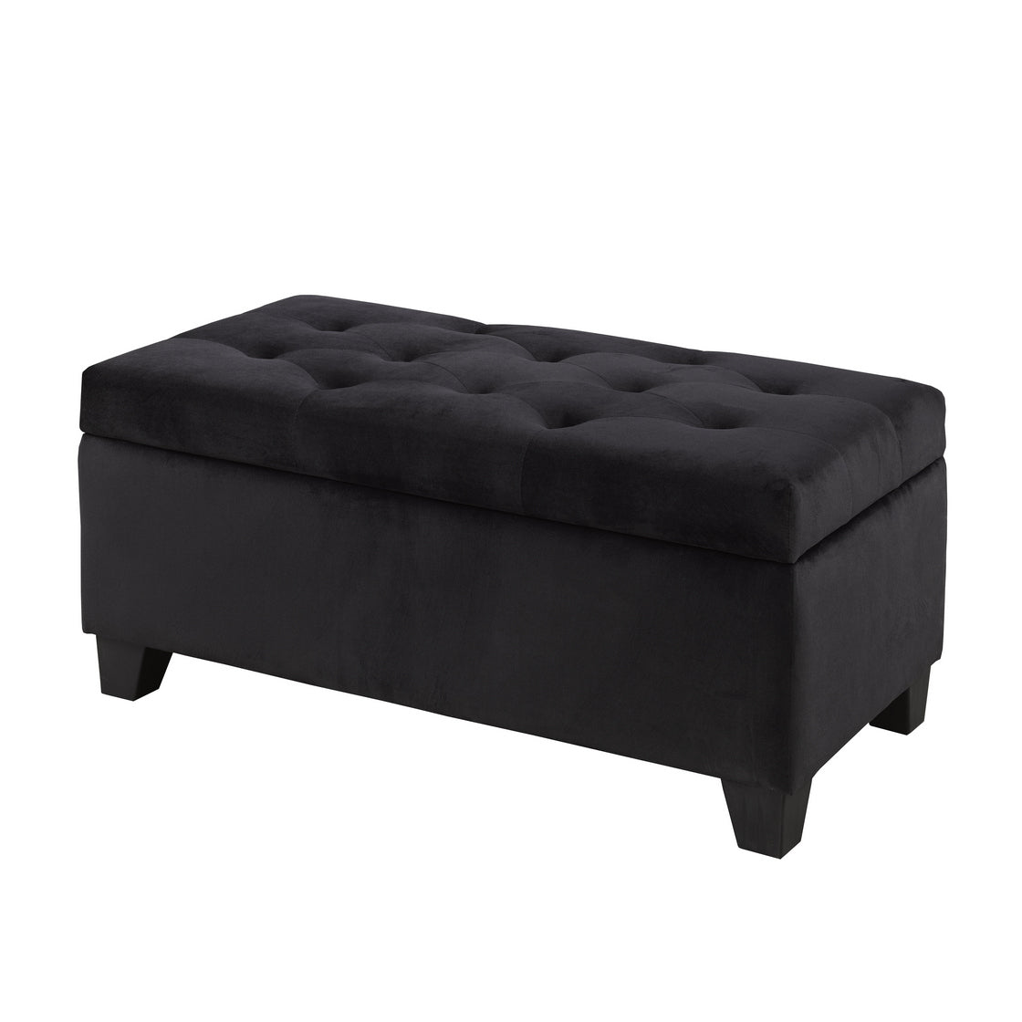 Tufted Storage Ottoman – Black