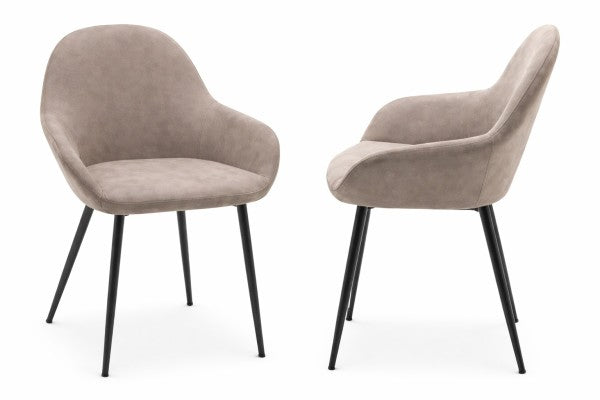 Dining Chair Set of 2 Vintage Beige