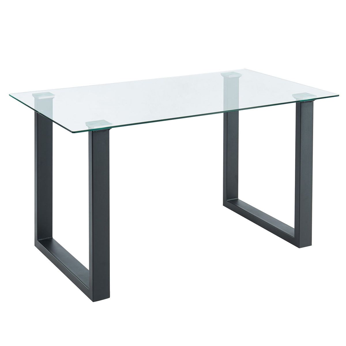 Glass Rectangular Dining Table, 55" in Black