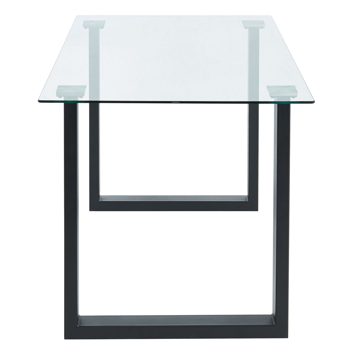 Glass Rectangular Dining Table, 55" in Black