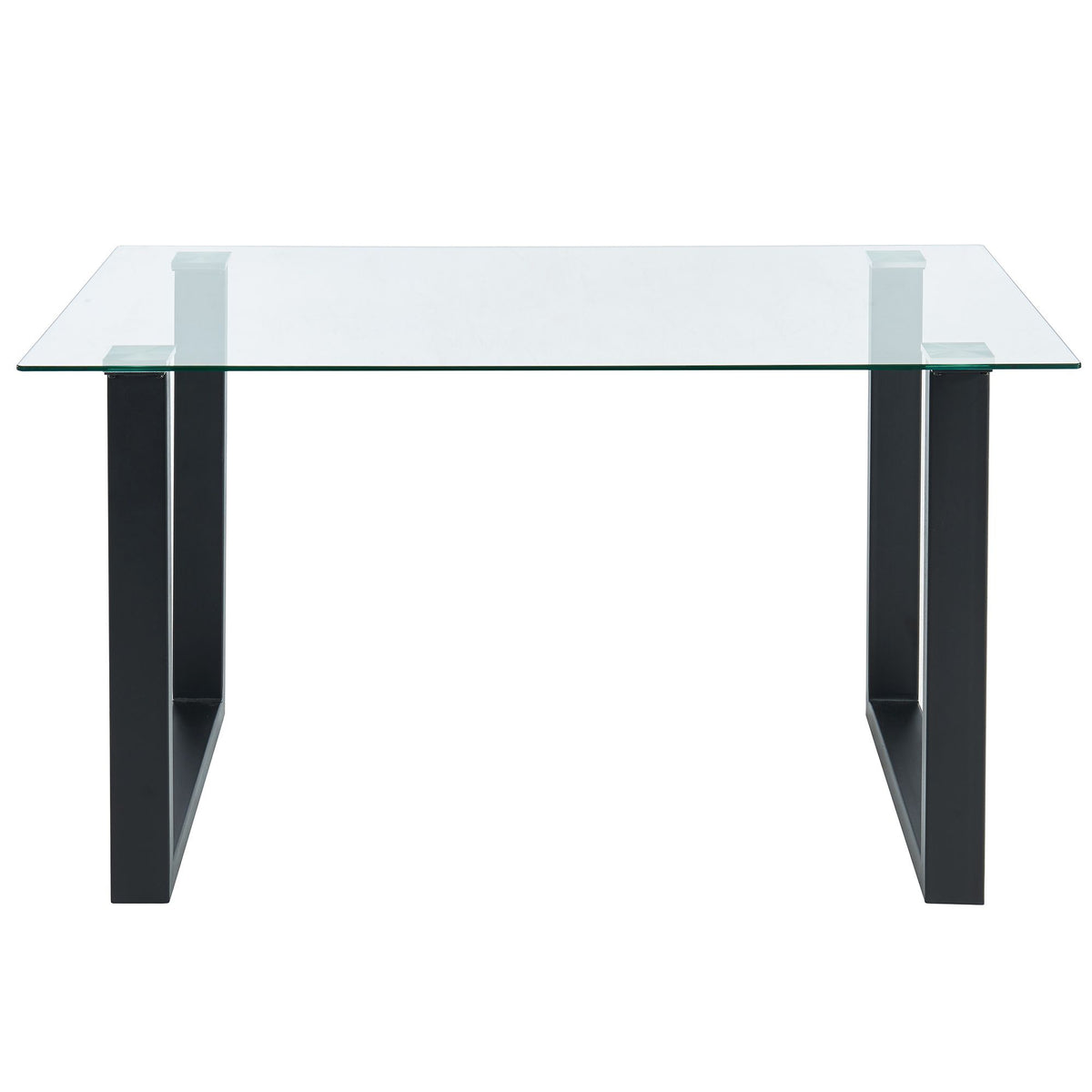 Glass Rectangular Dining Table, 55" in Black