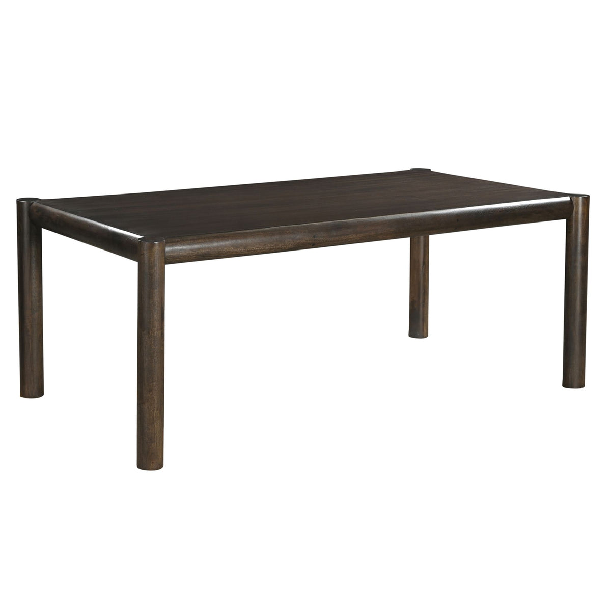 Solid Mango Wood Rectangular Dining Table, 79" in Mocha