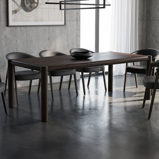 Solid Mango Wood Rectangular Dining Table, 79" in Mocha