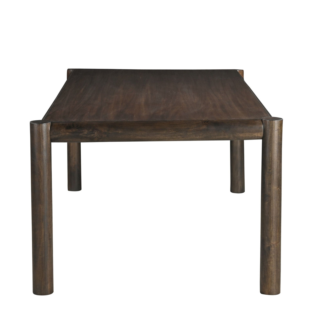 Solid Mango Wood Rectangular Dining Table, 79" in Mocha