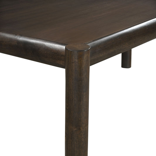Solid Mango Wood Rectangular Dining Table, 79" in Mocha