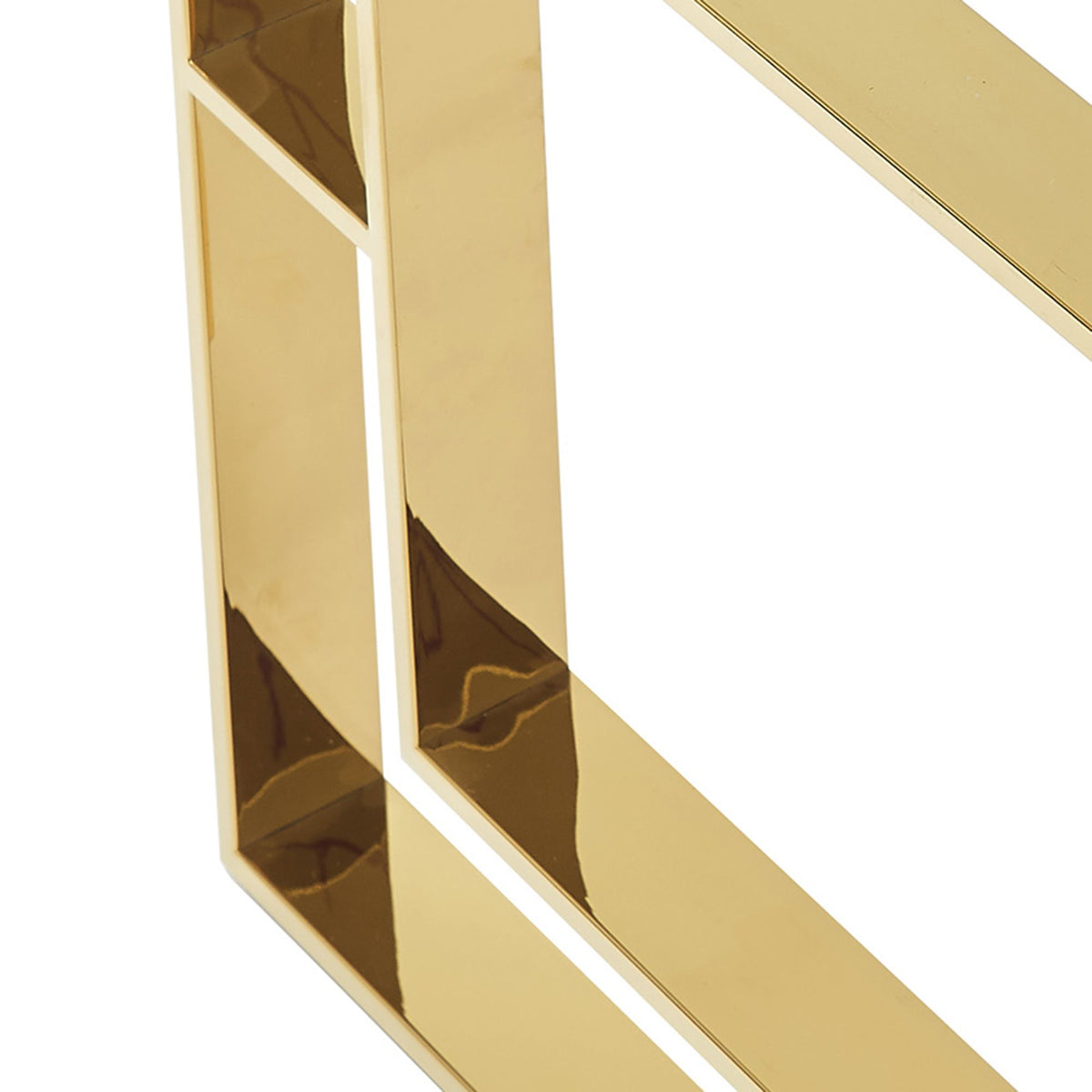 Glass Rectangular Dining Table, 71" in Gold
