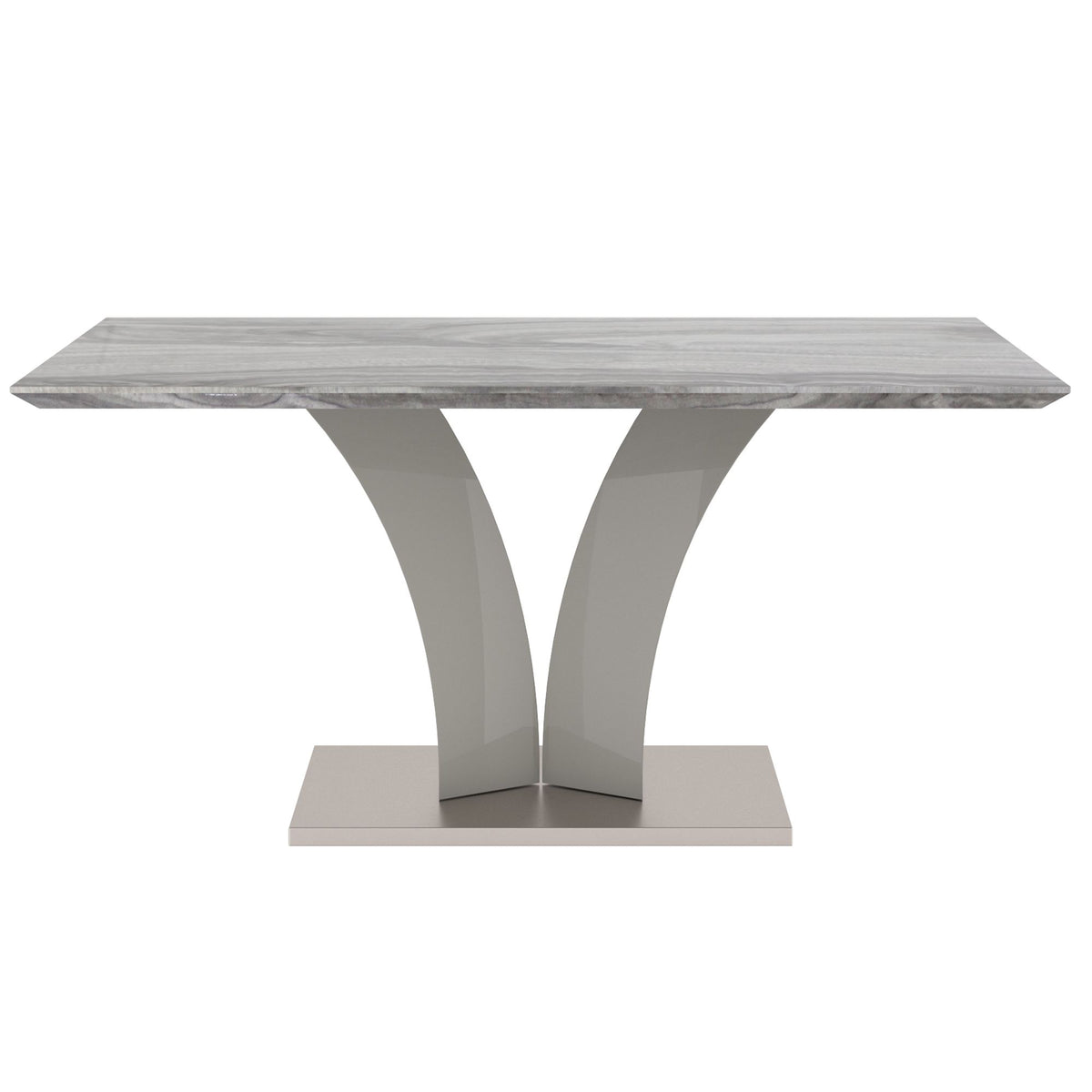 Faux Marble Rectangular Dining Table, 63" in Light Grey