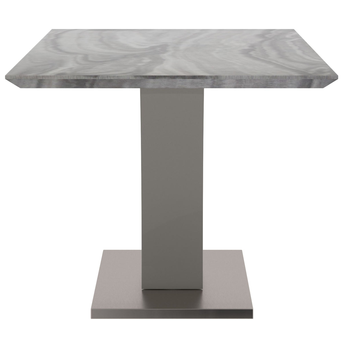 Faux Marble Rectangular Dining Table, 63" in Light Grey