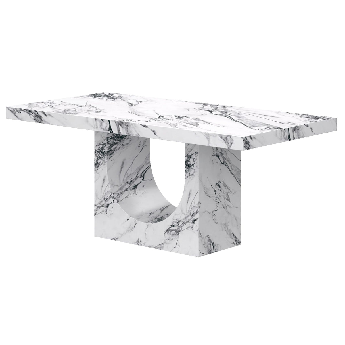 Concrete Rectangular Dining Table, 71" in Bulgari White