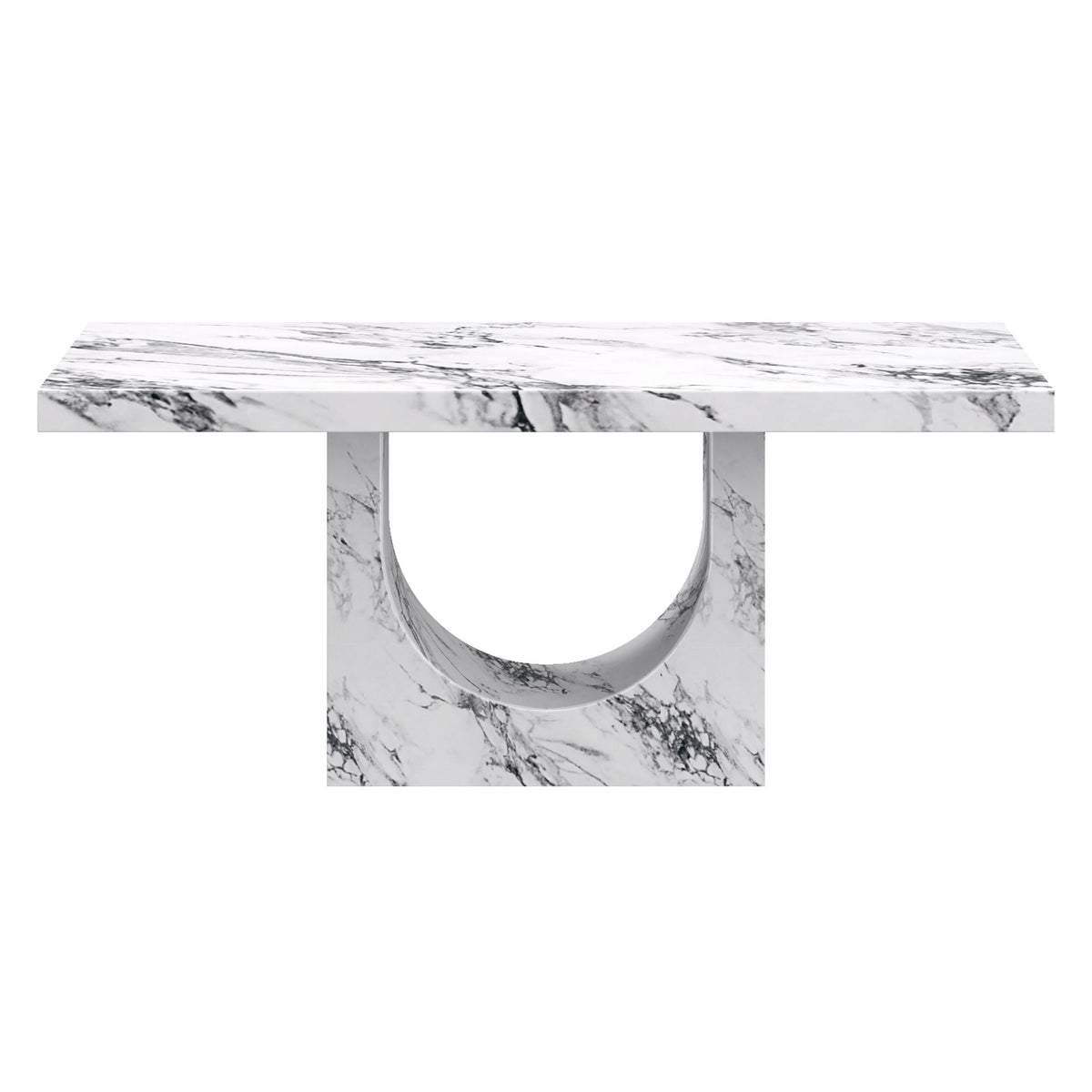 Concrete Rectangular Dining Table, 71" in Bulgari White