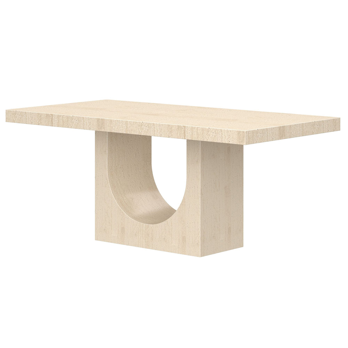 Concrete Rectangular Dining Table, 71" in Travertine