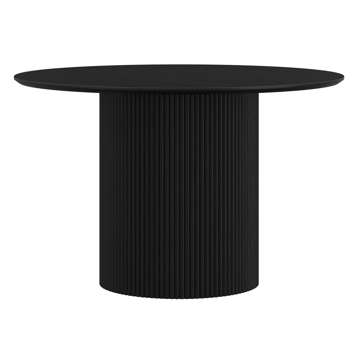 Wood Round Dining Table, 47" in Black