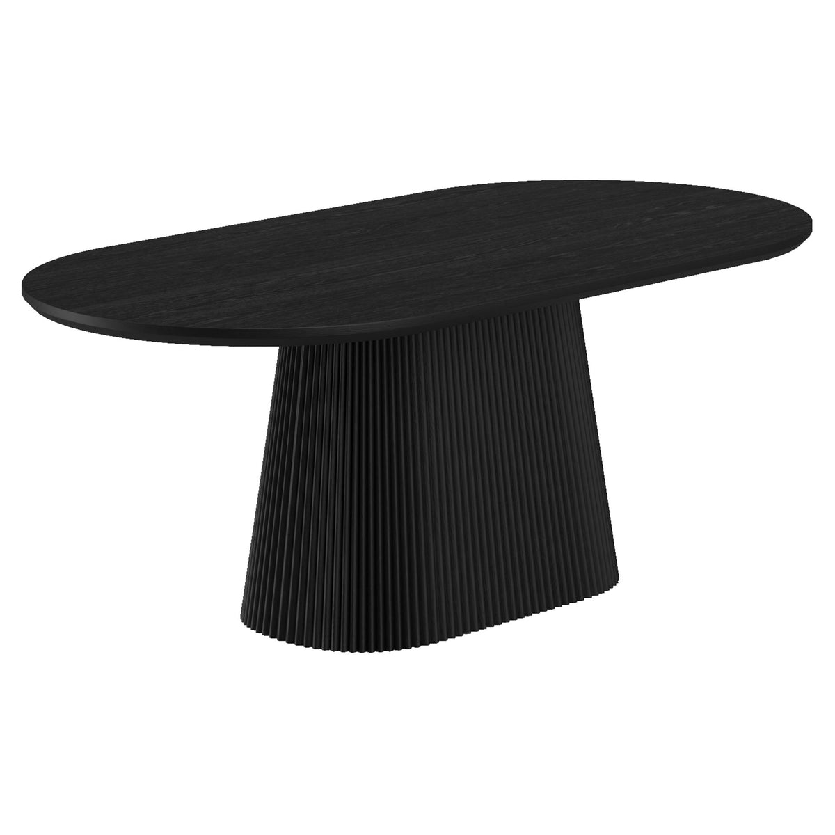 Wood Oval Dining Table, 79" in Black