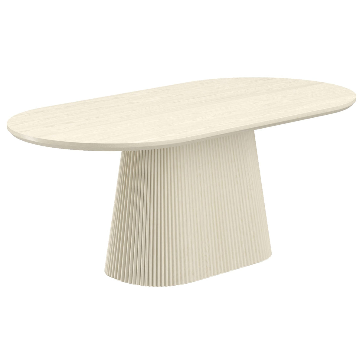 Wood Oval Dining Table, 79" in Ivory