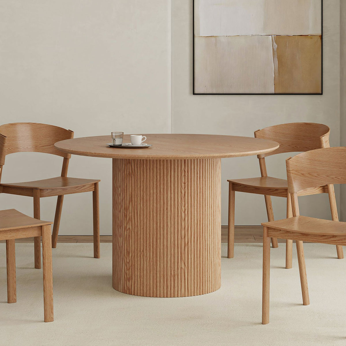 Wood Round Dining Table, 47" in Natural