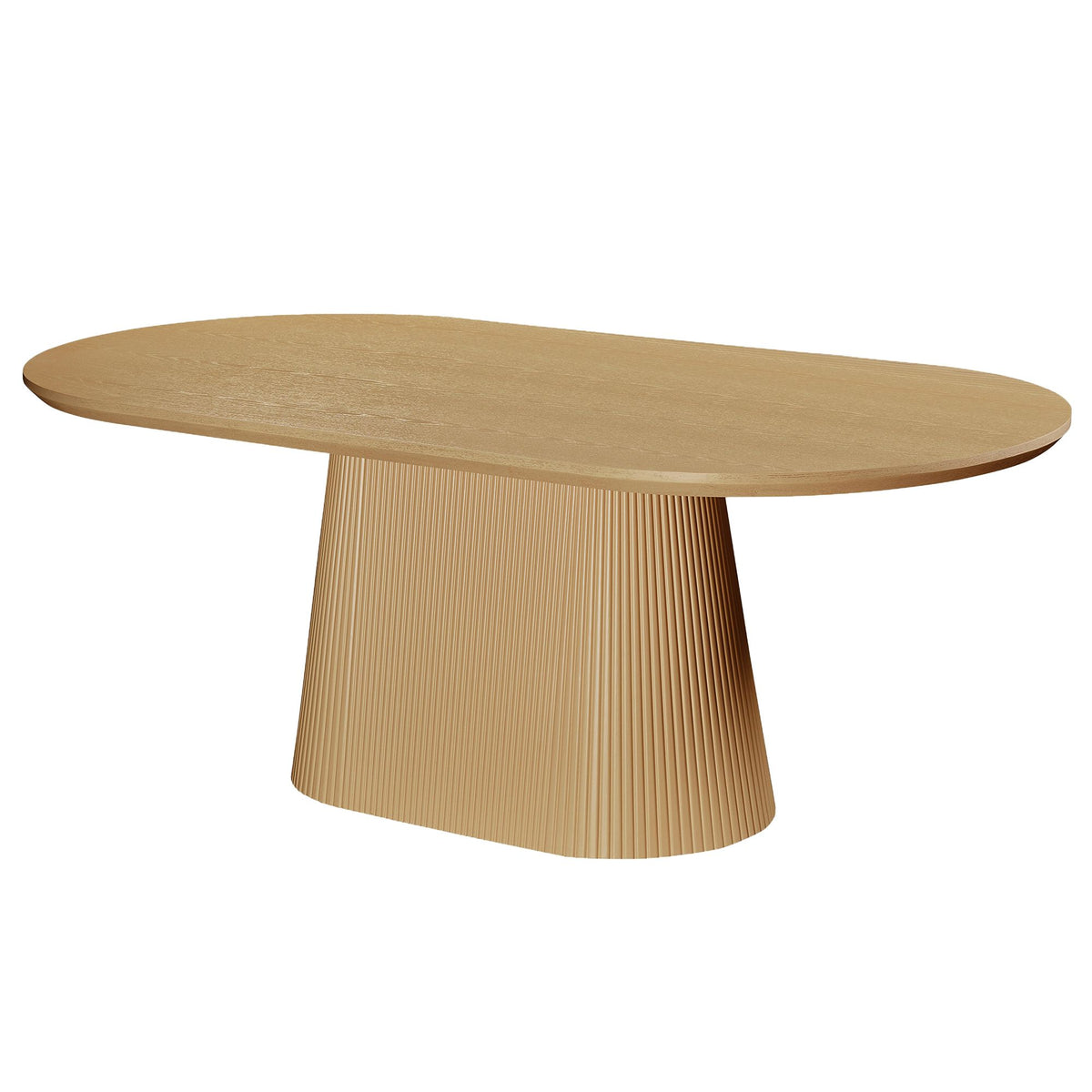 Wood Oval Dining Table, 79" in Natural