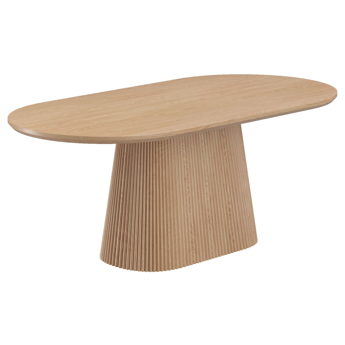 Wood Oval Dining Table, 79" in Natural
